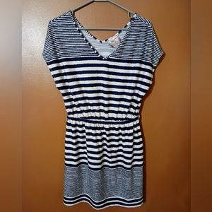 Pink Rose Navy & White Stripee Dressd